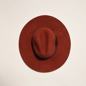 H&M Felt Wide Brim Hat - Maroon (M/56)